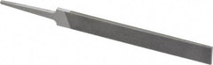 Grobet - 4" Standard Precision Swiss Pattern Hand File - Double Cut, 17/32" Width Diam x 1/8" Thick, With Tang - Industrial Tool & Supply