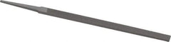 Grobet - 6" Standard Precision Swiss Pattern Narrow Pillar File - Double Cut, 3/8" Width Diam x 5/32" Thick, With Tang - Industrial Tool & Supply