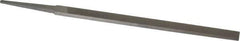 Grobet - 6" Standard Precision Swiss Pattern Narrow Pillar File - Double Cut, 3/8" Width Diam x 5/32" Thick, With Tang - Industrial Tool & Supply