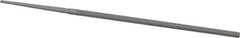 Grobet - 4" Standard Precision Swiss Pattern Narrow Pillar File - Double Cut, 5/32" Width Diam x 5/64" Thick, With Tang - Industrial Tool & Supply