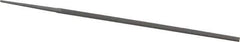 Grobet - 6" Standard Precision Swiss Pattern Narrow Pillar File - Double Cut, 13/64" Width Diam x 1/8" Thick, With Tang - Industrial Tool & Supply