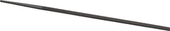 Grobet - 8" Standard Precision Swiss Pattern Narrow Pillar File - Double Cut, 9/32" Width Diam x 9/64" Thick, With Tang - Industrial Tool & Supply