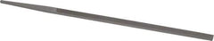 Grobet - 6" Standard Precision Swiss Pattern Narrow Pillar File - Double Cut, 1/4" Width Diam x 9/64" Thick, With Tang - Industrial Tool & Supply