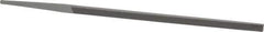 Grobet - 6" Standard Precision Swiss Pattern Narrow Pillar File - Double Cut, 5/16" Width Diam x 9/64" Thick, With Tang - Industrial Tool & Supply