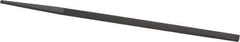 Grobet - 6" Standard Precision Swiss Pattern Narrow Pillar File - Double Cut, 1/4" Width Diam x 9/64" Thick, With Tang - Industrial Tool & Supply