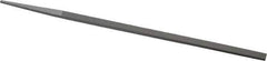 Grobet - 8" Standard Precision Swiss Pattern Narrow Pillar File - Double Cut, 11/32" Width Diam x 11/64" Thick, With Tang - Industrial Tool & Supply