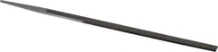 Grobet - 10" Standard Precision Swiss Pattern Narrow Pillar File - Double Cut, 25/64" Width Diam x 3/16" Thick, With Tang - Industrial Tool & Supply