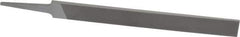 Grobet - 8" Standard Precision Swiss Pattern Hand File - Double Cut, 29/32" Width Diam x 3/16" Thick, With Tang - Industrial Tool & Supply