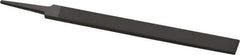 Grobet - 8" Standard Precision Swiss Pattern Hand File - Double Cut, 29/32" Width Diam x 3/16" Thick, With Tang - Industrial Tool & Supply