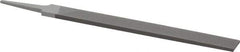 Grobet - 10" Standard Precision Swiss Pattern Hand File - Double Cut, 1" Width Diam x 1/4" Thick, With Tang - Industrial Tool & Supply