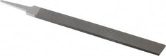 Grobet - 10" Standard Precision Swiss Pattern Hand File - Double Cut, 1" Width Diam x 1/4" Thick, With Tang - Industrial Tool & Supply