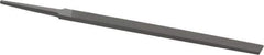 Grobet - 6" Standard Precision Swiss Pattern Regular Pillar File - Double Cut, 1/2" Width Diam x 11/64" Thick, With Tang - Industrial Tool & Supply