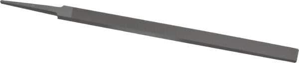 Grobet - 8" Standard Precision Swiss Pattern Regular Pillar File - 19/32" Width Diam x 13/64" Thick, With Tang - Industrial Tool & Supply