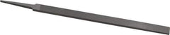 Grobet - 8" Standard Precision Swiss Pattern Regular Pillar File - Double Cut, 19/32" Width Diam x 13/64" Thick, With Tang - Industrial Tool & Supply