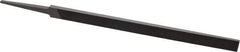 Grobet - 8" Standard Precision Swiss Pattern Regular Pillar File - Double Cut, 19/32" Width Diam x 13/64" Thick, With Tang - Industrial Tool & Supply