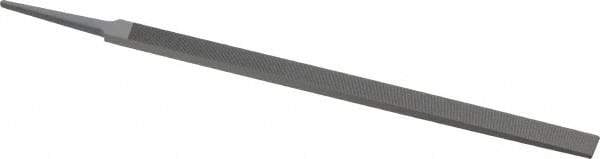 Grobet - 12" Standard Precision Swiss Pattern Regular Pillar File - Double Cut, 25/32" Width Diam x 9/32" Thick, With Tang - Industrial Tool & Supply