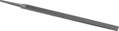 Grobet - 12" Standard Precision Swiss Pattern Regular Pillar File - Double Cut, 25/32" Width Diam x 9/32" Thick, With Tang - Industrial Tool & Supply
