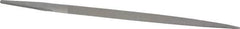Grobet - 6" Standard Precision Swiss Pattern Pippin File - Double Cut, 25/64" Width Diam x 9/64" Thick, With Tang - Industrial Tool & Supply