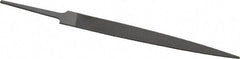 Grobet - 4" Standard Precision Swiss Pattern Warding File - Double Cut, 1/2" Width Diam x 3/64" Thick, With Tang - Industrial Tool & Supply