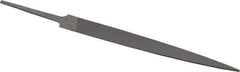 Grobet - 4" Standard Precision Swiss Pattern Warding File - Double Cut, 1/2" Width Diam x 3/64" Thick, With Tang - Industrial Tool & Supply