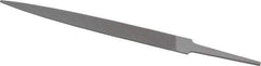 Grobet - 6" Standard Precision Swiss Pattern Warding File - Double Cut, 5/8" Width Diam x 5/64" Thick, With Tang - Industrial Tool & Supply
