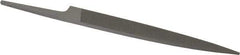 Grobet - 4" Standard Precision Swiss Pattern Knife File - Double Cut, 15/32" Width Diam x 1/8" Thick, With Tang - Industrial Tool & Supply