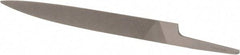 Grobet - 8" Standard Precision Swiss Pattern Knife File - Double Cut, 7/8" Width Diam x 13/64" Thick, With Tang - Industrial Tool & Supply