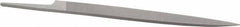 Grobet - 8" Standard Precision Swiss Pattern Knife File - Double Cut, 7/8" Width Diam x 13/64" Thick, With Tang - Industrial Tool & Supply