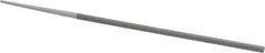 Grobet - 6" Standard Precision Swiss Pattern Round Parallel File - Double Cut, 3/16" Width Diam, With Tang - Industrial Tool & Supply