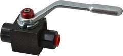 Parker - 1/4" Pipe, Carbon Steel Standard Ball Valve - Inline - Two Way Flow, FNPT x FNPT Ends, Lever Handle, 7,500 WOG - Industrial Tool & Supply