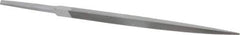 Grobet - 6" Standard Precision Swiss Pattern Three Square File - Double Cut, 3/8" Width Diam, With Tang - Industrial Tool & Supply
