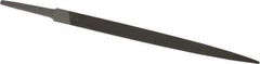 Grobet - 8" Standard Precision Swiss Pattern Three Square File - Double Cut, 1/2" Width Diam, With Tang - Industrial Tool & Supply