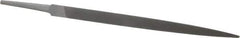 Grobet - 8" Standard Precision Swiss Pattern Three Square File - Double Cut, 1/2" Width Diam, With Tang - Industrial Tool & Supply