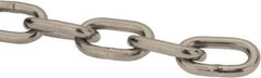 Value Collection - 3/16" Welded Stainless Steel Chain - 1,200 Lb Capacity, Grade 30, Cut to Length, Stainless Steel, Bright Finish - Industrial Tool & Supply