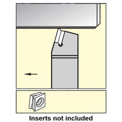 Kennametal - 1.771...75DEG, Right Hand Cut, 2° Lead Angle, 63/64" Shank Height x 25mm Shank Width, Positive Rake Indexable Turning Toolholder - 150mm OAL, C8FIX15..R.. Insert Compatibility, Series Fix-Perfect - Industrial Tool & Supply