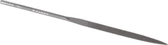 Grobet - 4" Needle Precision Swiss Pattern Barrette File - Round Handle - Industrial Tool & Supply