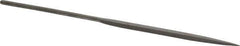 Grobet - 6-1/4" Needle Precision Swiss Pattern Barrette File - Round Handle - Industrial Tool & Supply