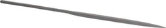 Grobet - 6-1/4" Needle Precision Swiss Pattern Barrette File - Round Handle - Industrial Tool & Supply