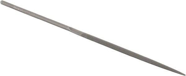Grobet - 5-1/2" Needle Precision Swiss Pattern Crossing File - Round Handle - Industrial Tool & Supply
