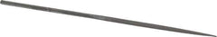 Grobet - 6-1/4" Needle Precision Swiss Pattern Crossing File - Round Handle - Industrial Tool & Supply