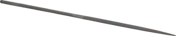 Grobet - 6-1/4" Needle Precision Swiss Pattern Crossing File - Round Handle - Industrial Tool & Supply