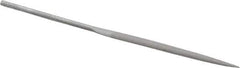 Grobet - 4" Needle Precision Swiss Pattern Half Round File - Round Handle - Industrial Tool & Supply