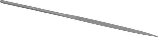 Grobet - 6-1/4" Needle Precision Swiss Pattern Half Round File - Round Handle - Industrial Tool & Supply