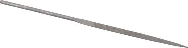 Grobet - 6-1/4" Needle Precision Swiss Pattern Knife File - Round Handle - Industrial Tool & Supply