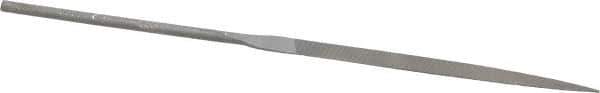 Grobet - 6-1/4" Needle Precision Swiss Pattern Knife File - Round Handle - Industrial Tool & Supply