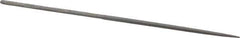 Grobet - 6-1/4" Needle Precision Swiss Pattern Square File - Round Handle - Industrial Tool & Supply