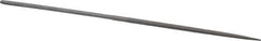 Grobet - 6-1/4" Needle Precision Swiss Pattern Square File - Round Handle - Industrial Tool & Supply