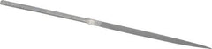 Grobet - 4" Needle Precision Swiss Pattern Three Square File - Round Handle - Industrial Tool & Supply
