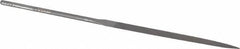 Grobet - 5-1/2" Needle Precision Swiss Pattern Three Square File - Round Handle - Industrial Tool & Supply