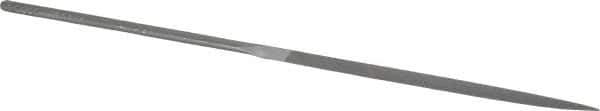 Grobet - 6-1/4" Needle Precision Swiss Pattern Three Square File - Round Handle - Industrial Tool & Supply